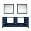 Meuble-lavabo double bleu marine 84 po X P 22 po D et l 34 po Miroirs-117984769
