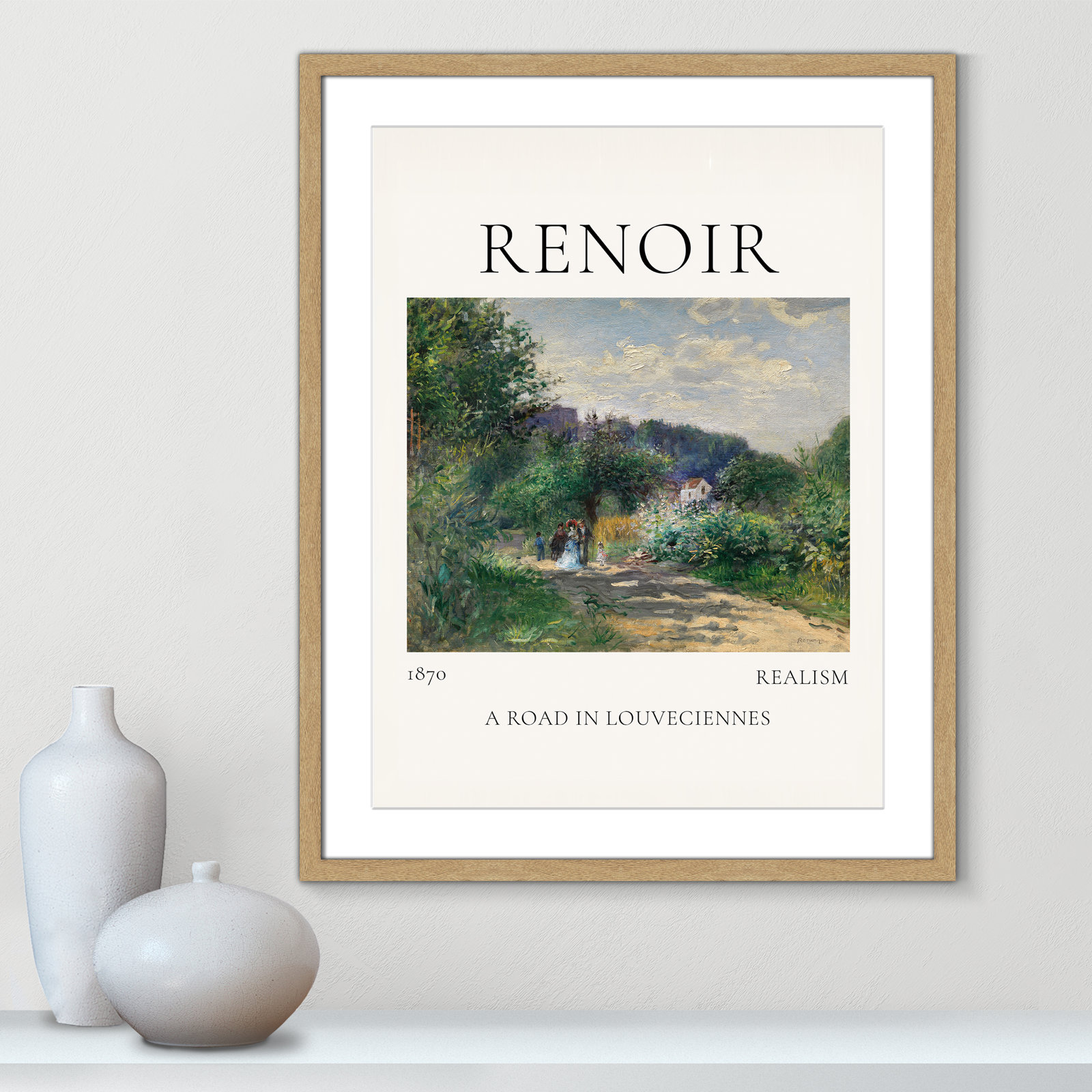 Rocchetto "A Road in Louveciennes" Print, Natural Single Picture Frame, Yes, 29.5" H x 23.5" W x 1.25" D