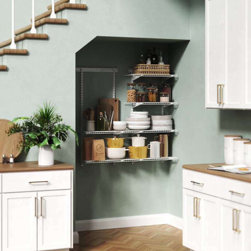 Ensemble de démarrage pour système d'organisation de garde-robe l 48 po à l 72 po ShelfTrack, Blanc