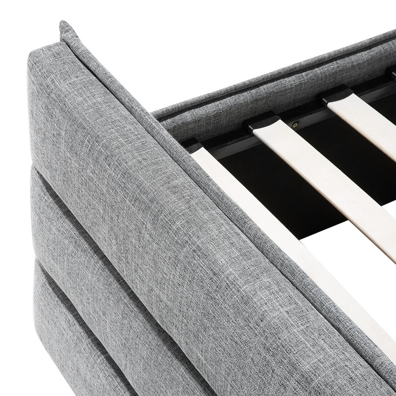 Upholstered Bed, 160 x 200cm, Light grey
