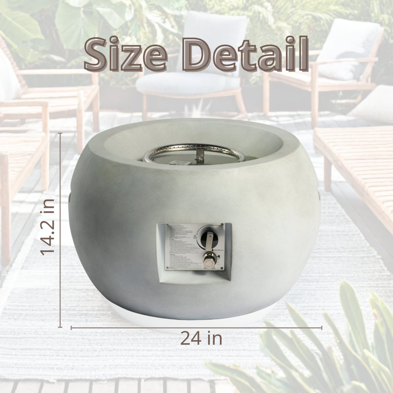 Oretha Modern Propane Fire Pit Table with Free Lava Rocks