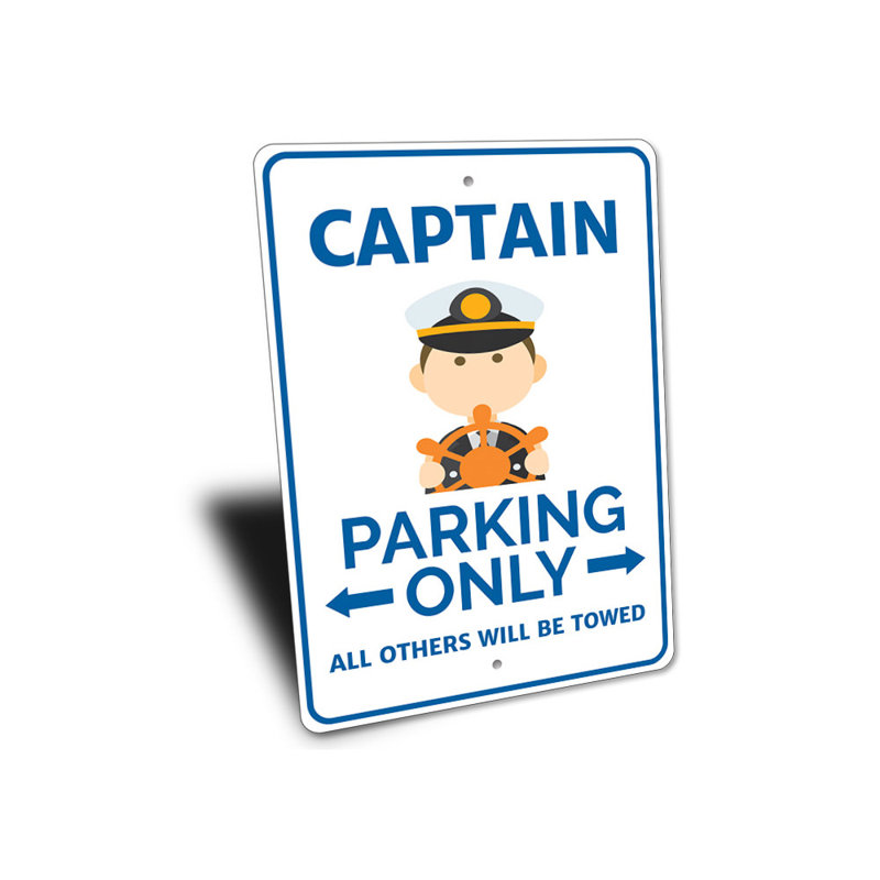 Panneau de stationnement de capitaine de navire, H 10 po x l 14 po x P 0,04 po