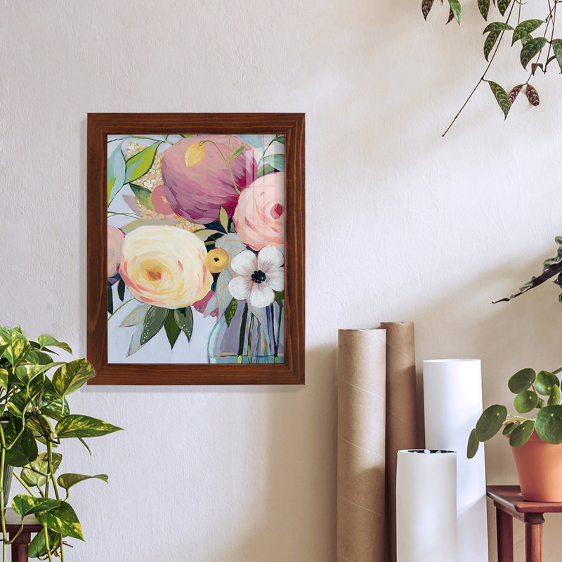Georgia Bouquet I, encadré sur papier, H 11 po x l 9 po x P 1 po, Châtaigne