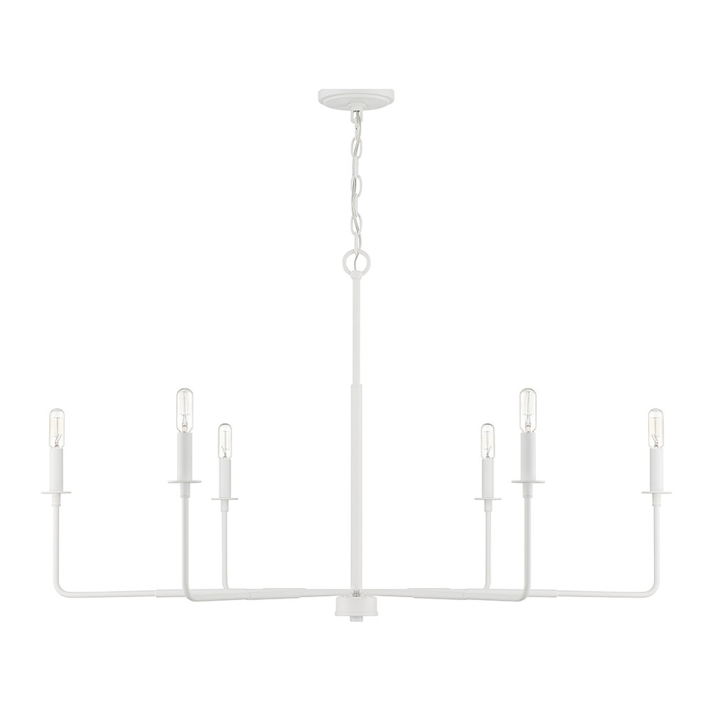 Alysa 6-Light Chandelier, Bisque White