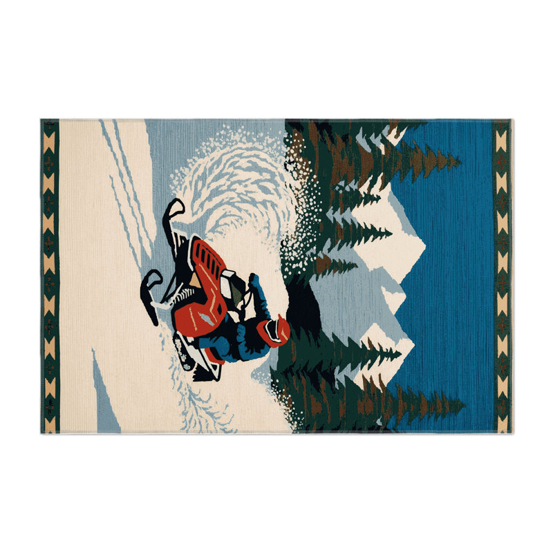 Tapis intérieur et extérieur bleu Transport, Rectangulaire 2 pi x 3 pi