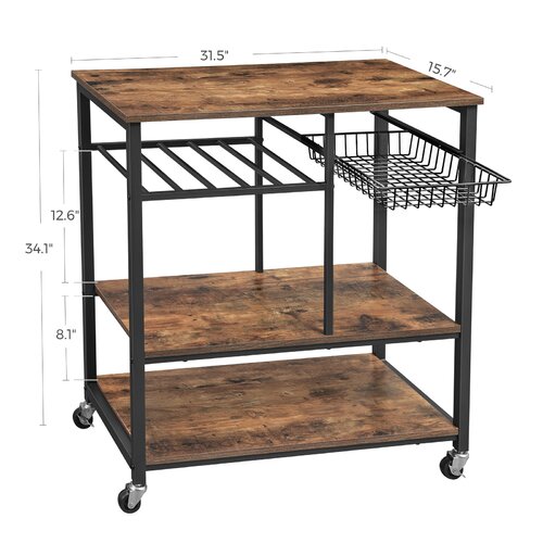 Foundry Select Aticus Wood Kitchen Cart & Reviews | Wayfair