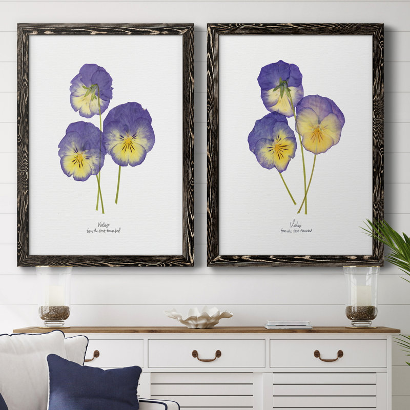 Pressed Violas I - Ensemble de 2 peintures sur toile encadrées, H 31,5 po x l 47 po x P 1,5 po, Noir