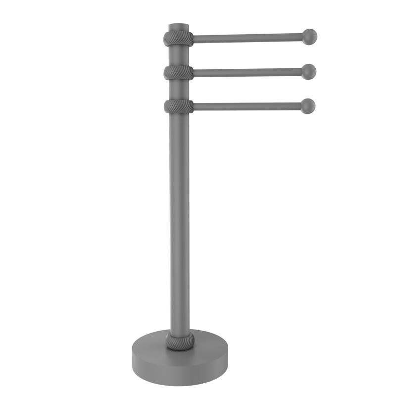 3 Countertop Towel Stand, Matte Grey