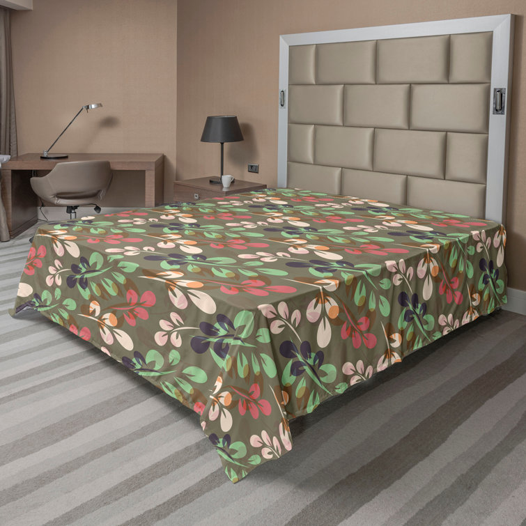 Ambesonne, drap plat floral pivoines, art botanique printanier