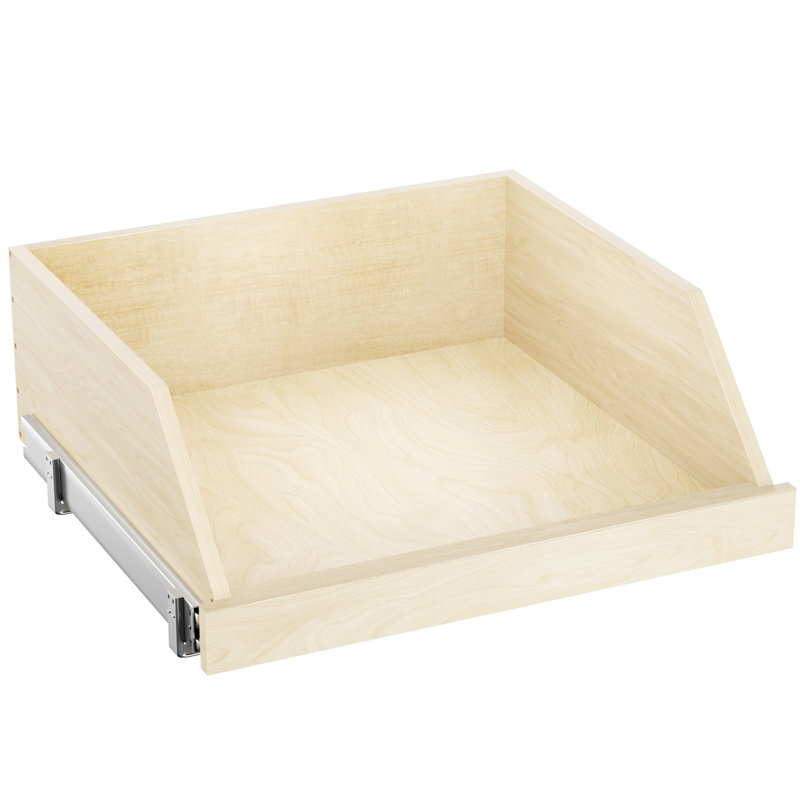 Rashun Pull Out Cabinet Organizer with Extension Rail Slides, Hard Close Pull Out Shelf with U Bracket