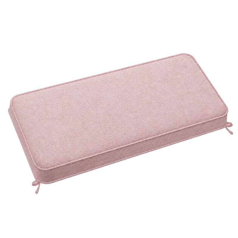 Coussin de banquette sur mesure de 7,6 cm de haut avec double passepoil et 2 attaches pour banquette de salle à manger ou coin repas.