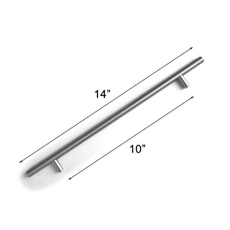 Poignée barre en acier inoxydable nickelé thermolaqué pour l'extérieur, 10"