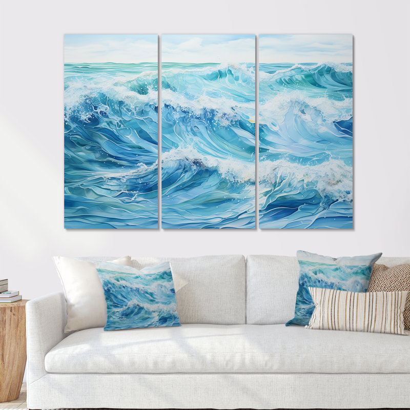 «Ocean Charm», art mural océan, Toile tendue, H 32 po x l 48 po x P 1 po