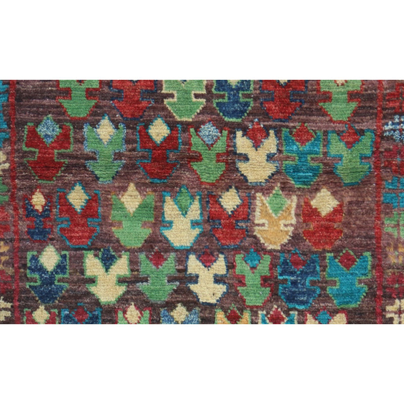 Geometric Hand Knotted 85cm X 133cm Area Rug