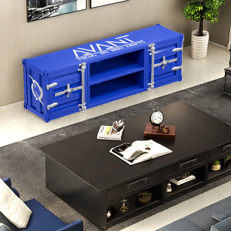 Crédence de rangement l 59,05 po Mulero, Bleu