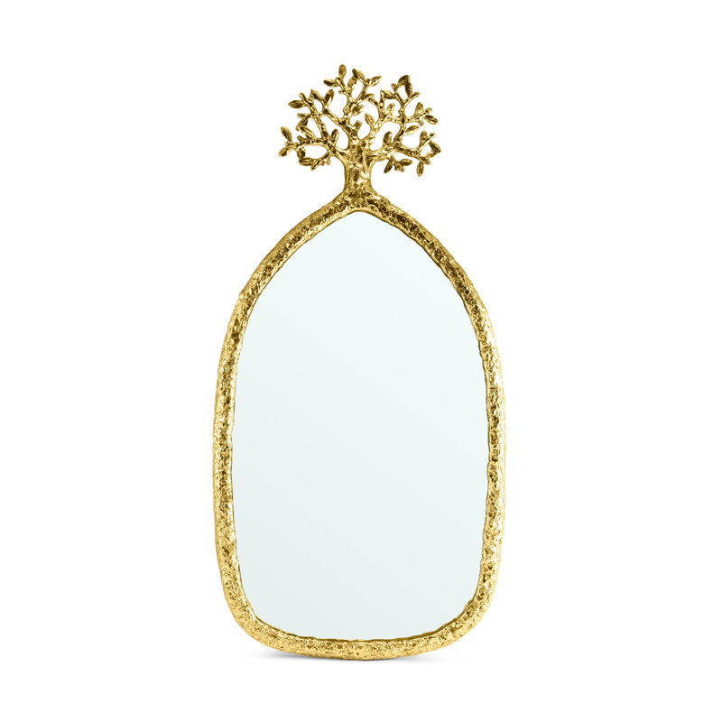 Tree Of Life Metal Wall Mirror, Gold