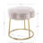 Bonview Flower Upholstered Velvet Metal Accent Stool-2026025197