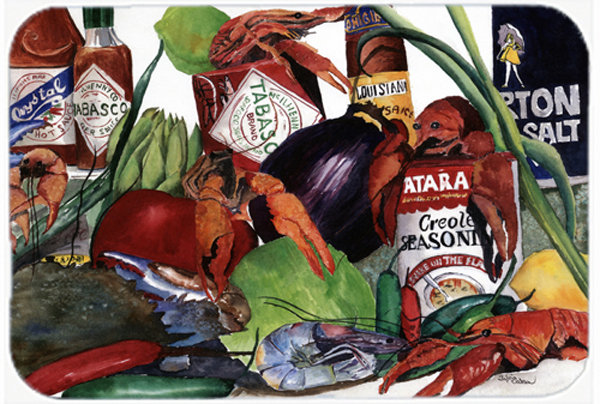 Caroline's Treasures Louisiana Spices and Crawfish Glass Cutting Board