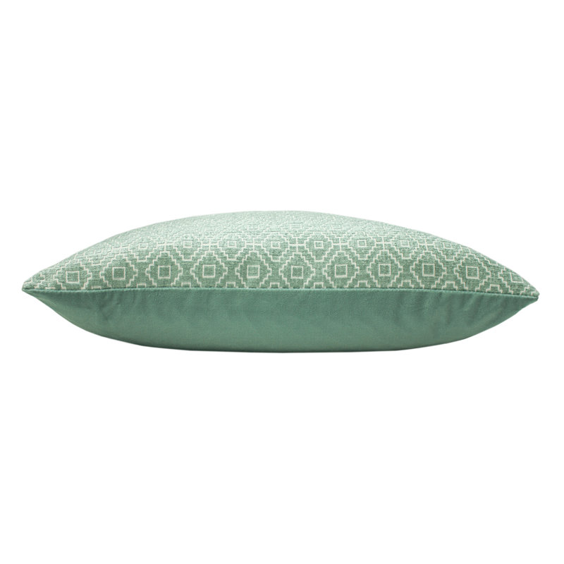 Geometric Square Cushion, Spa/Mint Green