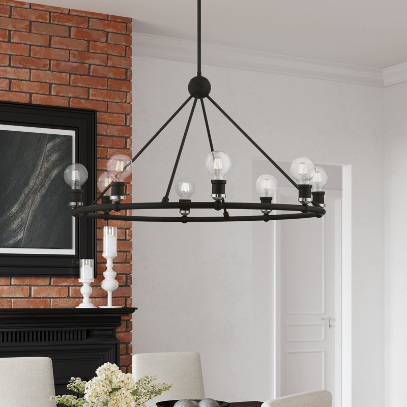 Lustre Grogan, Noir / nickel brossé