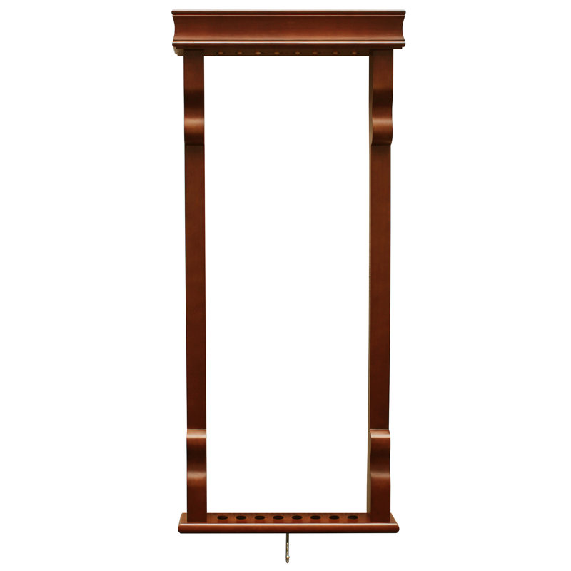 Antique Walnut Wall-Mounted Billiard Pool Cue Rack