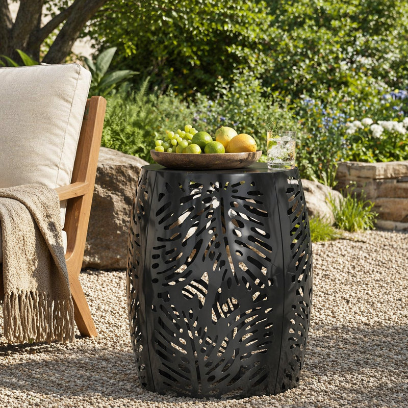 Table de bout en métal - Grand, Black