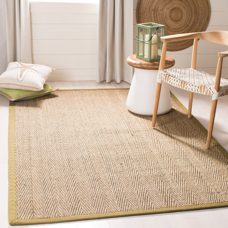 Auckland Bamboo Slat/Seagrass Natural/Olive Area Rug