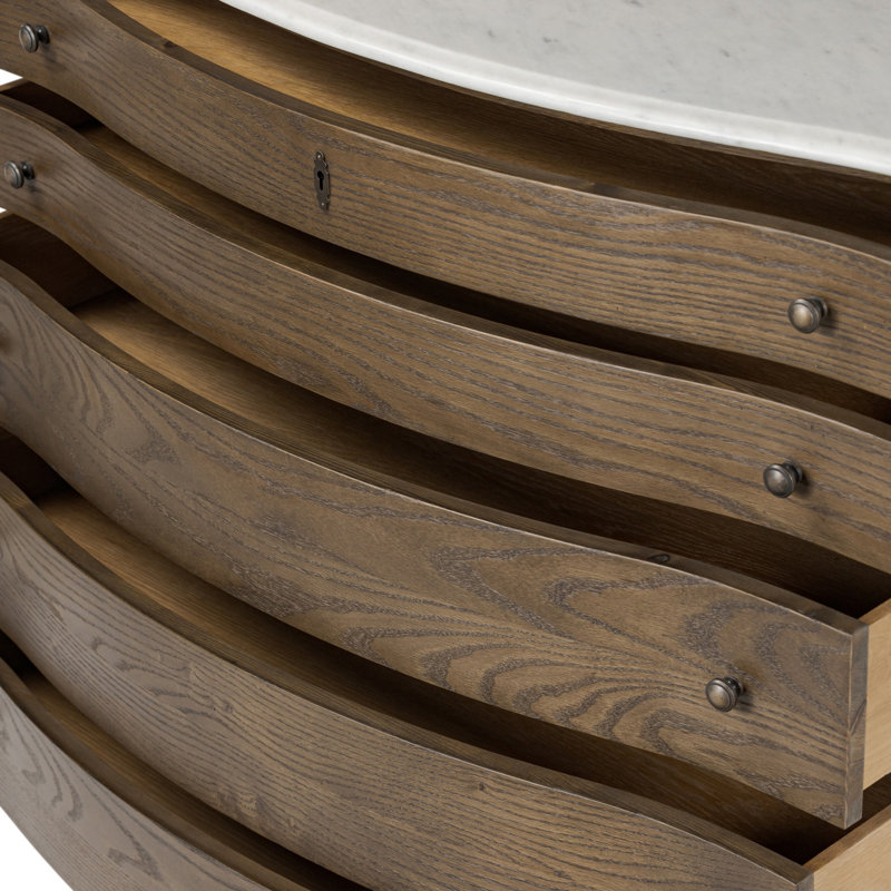 Lena 5 - Drawer Solid Wood Dresser