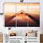 Triangulaire désert montagnes coucher de soleil - ensemble de décoration murale paysage abstrait-899720086-899720080