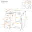 Ensemble de meuble-lavabo autoportant avec cadre en bois massif 36 po, 3 tiroirs et portes à fermeture douce-131299833