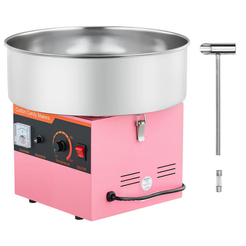 Machine à barbe à papa commerciale en acier inoxydable, Rose