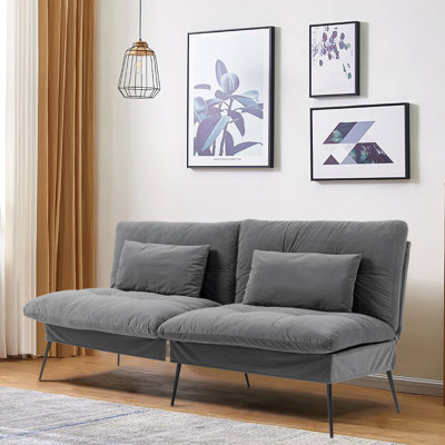 Petit canapé-lit 68,5 po rembourré inclinable avec futon et salon