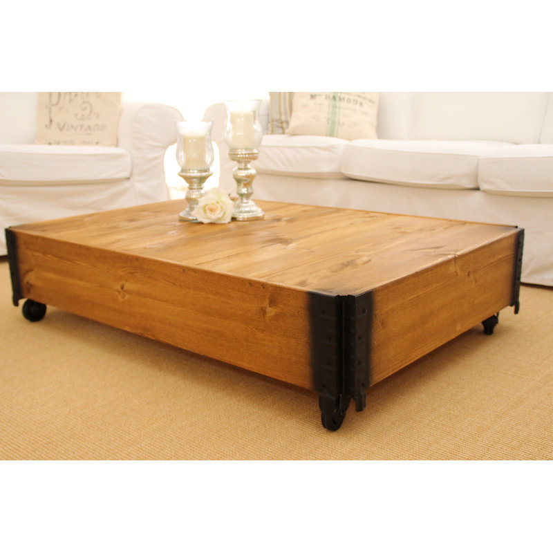 Noa Solid Wood Coffee Table, 31cm H x 124cm W x 84cm D, Tan