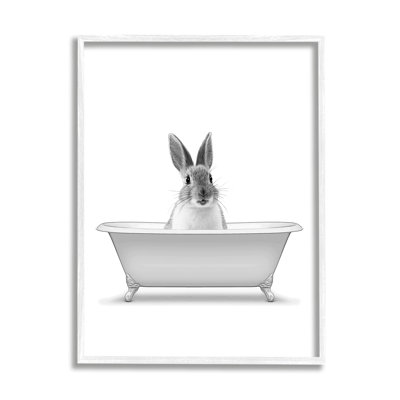 " Bunny Peeking Bathtub Pet " by Annalisa Latella