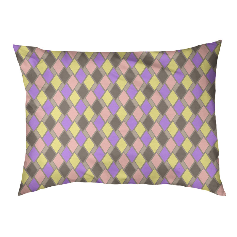 Coussin de diamants rétro Byrge, Très grand (l 52 po x P 42 po x H 17 po), Brun / Mauve