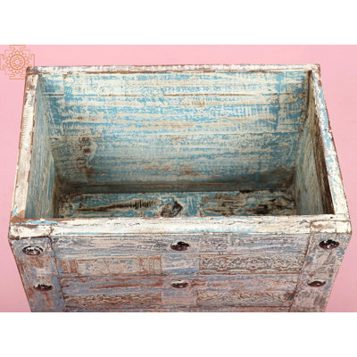  18" Wood Vintage Basket - Rustic Farmhouse Interior Accent