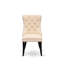 L'ensemble de salle à manger 5 pièces se compose d'une table en bois et de 4 chaises de salle à manger en tissu de lin beige clair avec dossier capitonné - Noir sablé-2126346316-2126418879