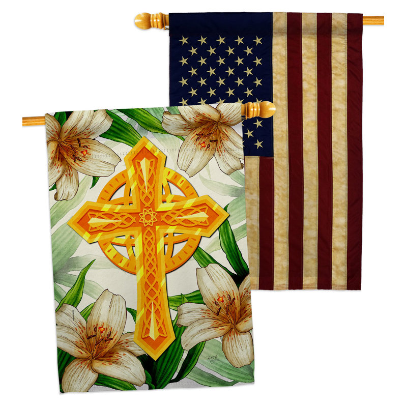 Drapeau de maison en croix 40 po x 28 po