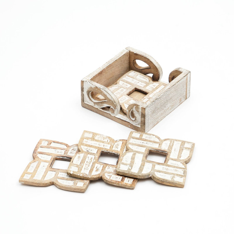 Ensemble de 4 sous-verres en bois pour la maison et le bureau