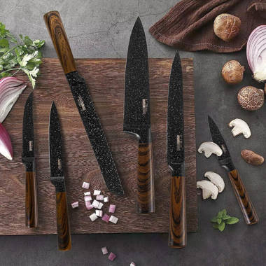 Dockorio Kitchen Knife Set with Block 19 PCS High Carbon Stainless