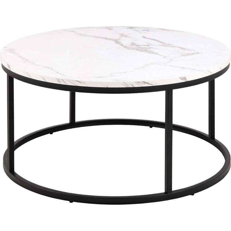 Luitgard Frame Coffee Table with Storage, White marble