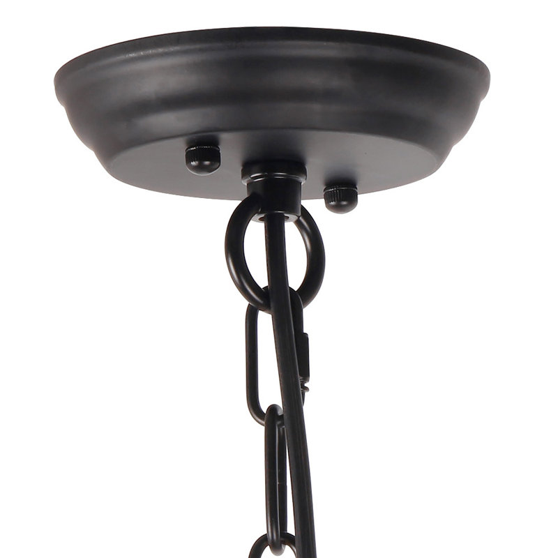 Lustre tambour 5 lumières Gosson, Chêne brun