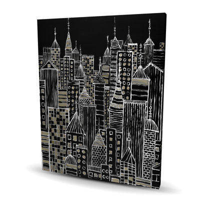 Illustration de tours de ville - art sur toile de salon pour la décoration intérieure