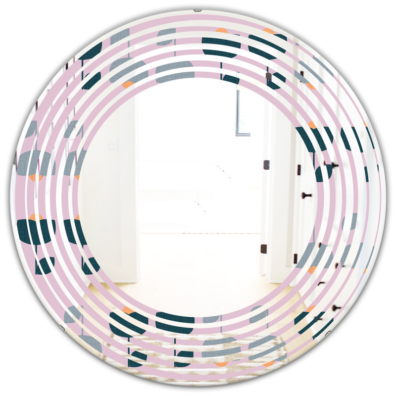 Miroir mural sans cadre à motif floral, 23,6 po x 23,6 po