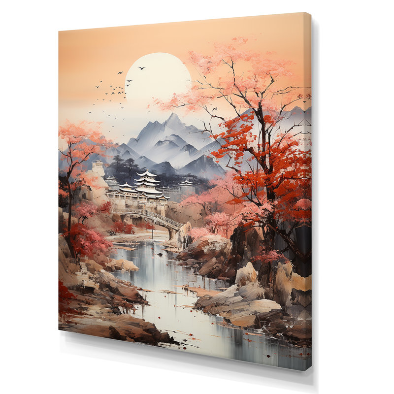 Voyage sur la route de la soie, art de la Chine I - Art mural chinois, Toile tendue, H 32 po x l 16 po x P 1 po