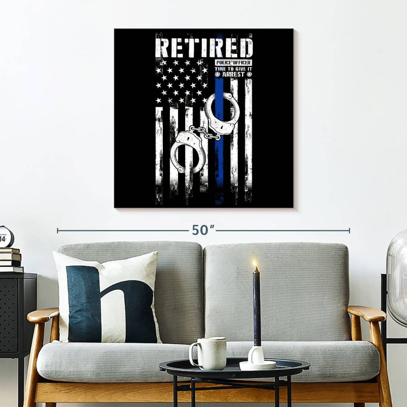 Alcaraz Retired Police US Flag, 30" H x 30" W