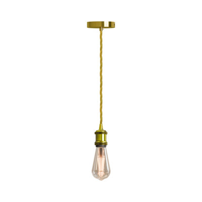 1 - Light Yellow Brass Bulb Pendant