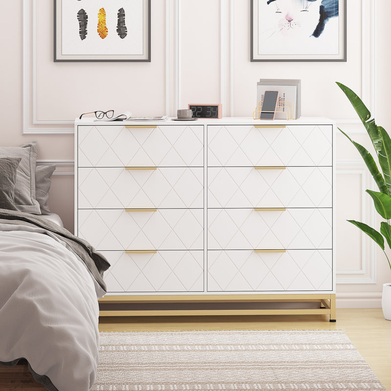 Reetima 47.24'' W 8 - Drawer Dresser, White
