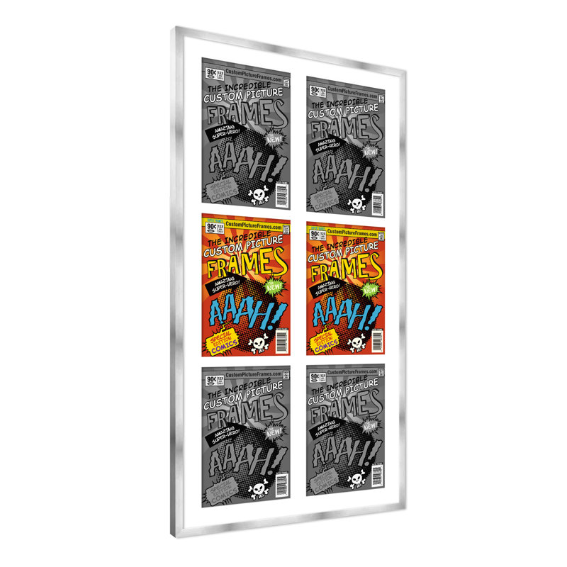 Cadre photo Collage, Argent / blanc, 6,875 po x 10,5 po, 20 po x 38,5 po