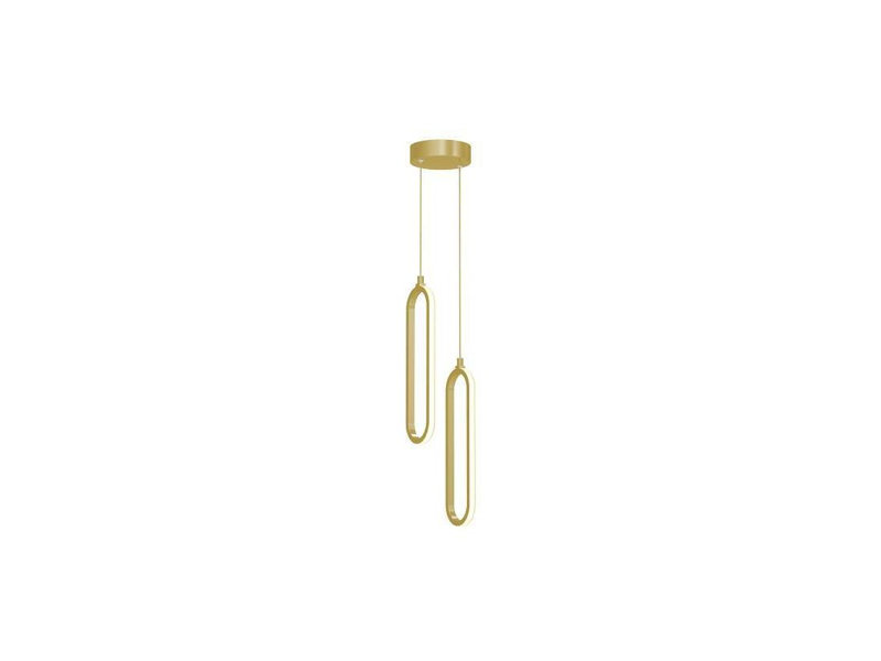 Luminaire suspendu à 2 lumières DEL Zanaia, H 15 po x l 5 po x P 5 po, Or